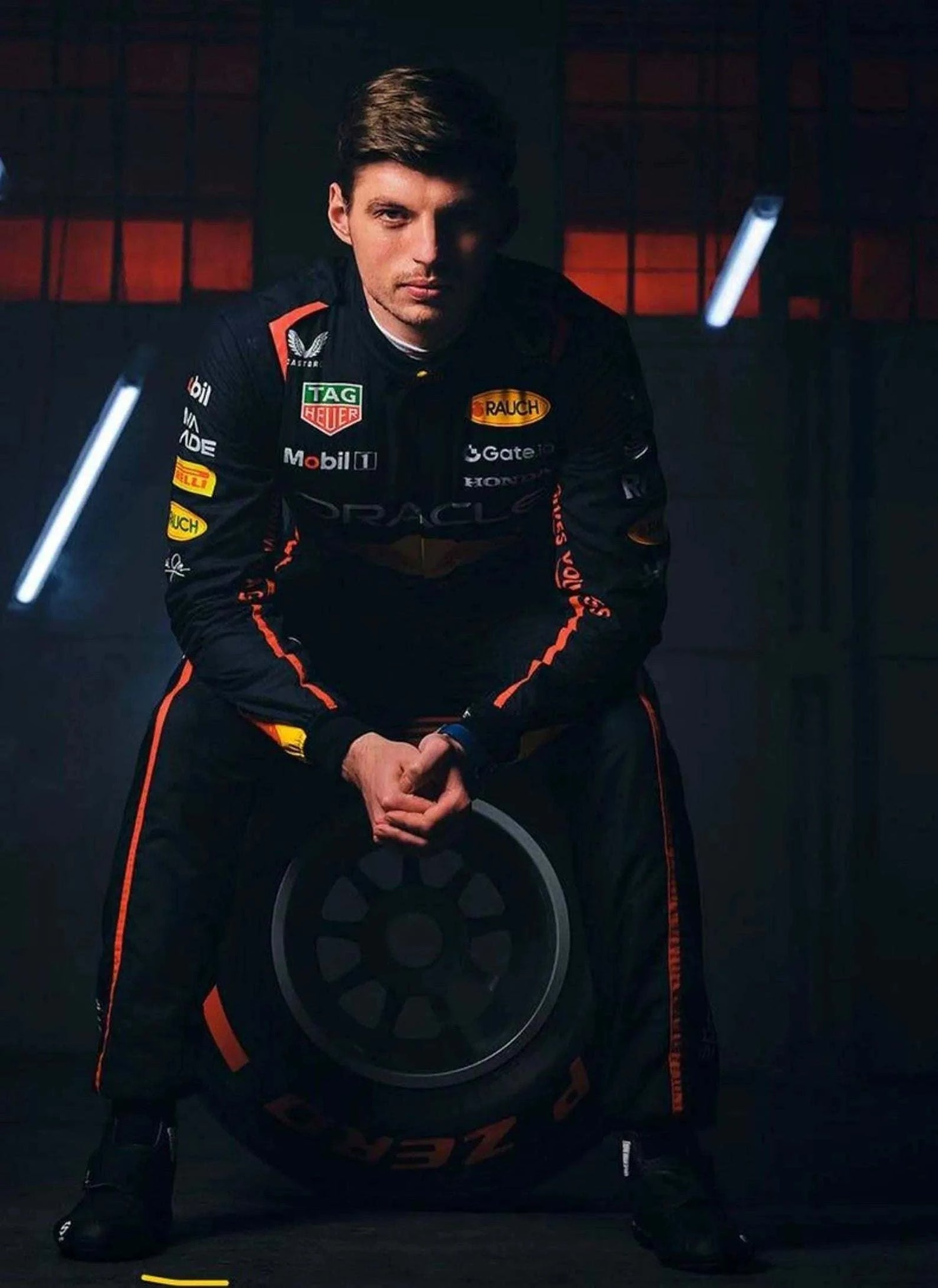 Go Karting Suit Red Bull F1 Racing Night Shot - Race Blaze