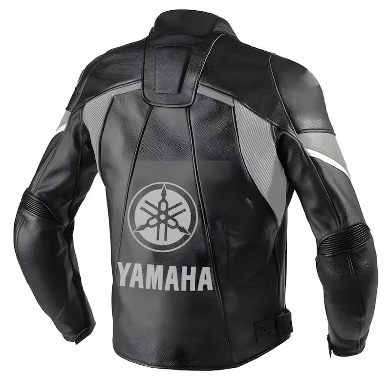 Yamaha Racing Motorcycle Jacket Back View - Race Blaze