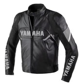 Personalized black leather motorcycle jacket with CE armor and custom name options