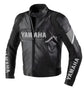 Personalized black leather motorcycle jacket with CE armor and custom name options