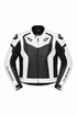 White & Black Sport Motorcycle Leather Jacket with CE Level 2 armor and perforated leather panels