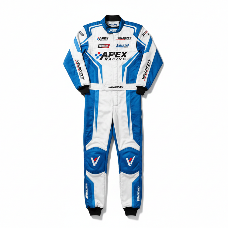 F1 Replica Racing Suit - White/Blue- Race Blaze