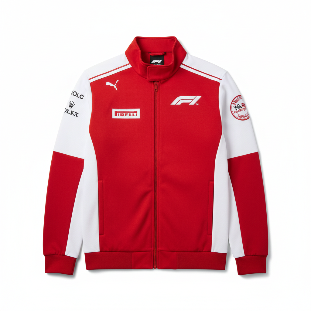 F1 Podium Jacket - Red/White- Race Blaze