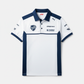 F1 Team Polo Shirt - White/Blue- Race Blaze
