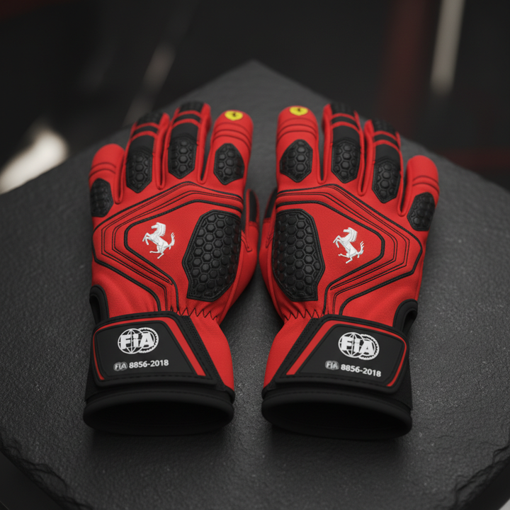 F1 racing gloves Scuderia red edition - Race Blaze