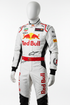 Custom white F1 racing suit with premium embroidery and customizable details