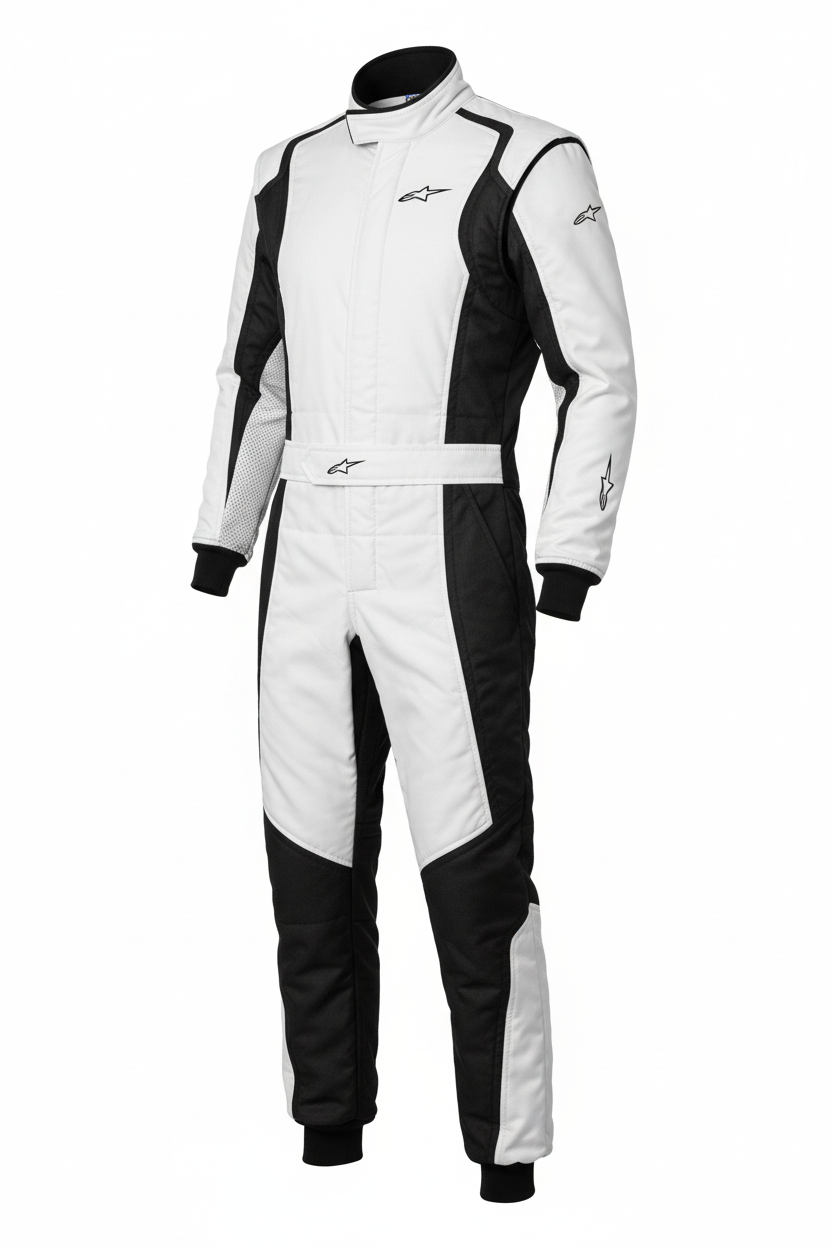 Pro Racing Suit White and Black- Race Blaze