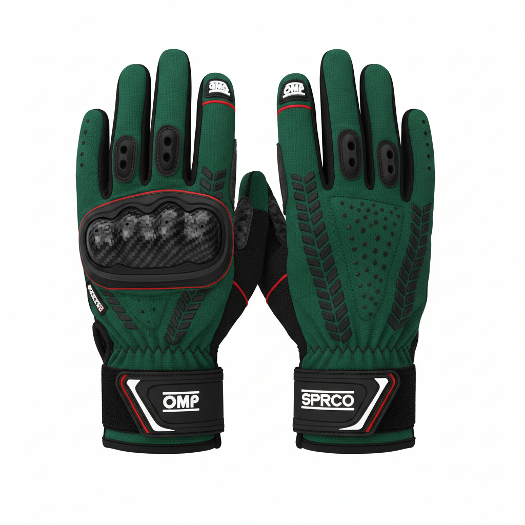 Karting racing gloves British racing green - Race Blaze