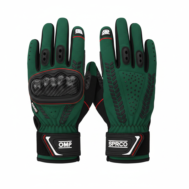 Karting racing gloves British racing green - Race Blaze