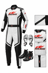 Pro Racing Suit White Black - Race Blaze