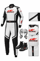 Pro Racing Suit White Black - Race Blaze