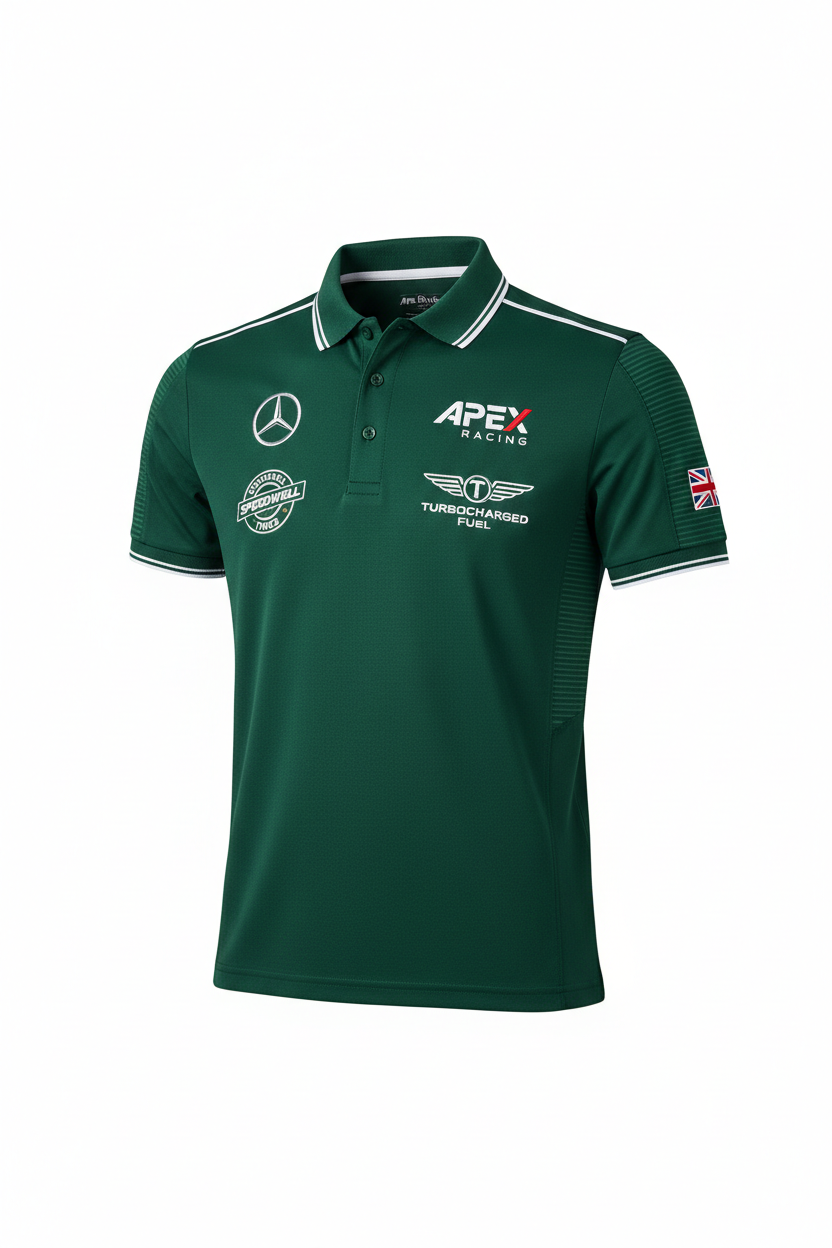F1 style racing polo British racing green edition - Race Blaze