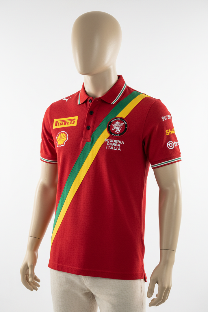 F1 Style Racing Polo Scuderia Red Edition - Race Blaze