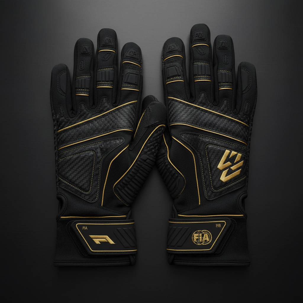 F1 racing gloves stealth black gold edition - Race Blaze