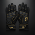 F1 Racing Gloves Stealth Black and Gold Edition with carbon fiber texture and gold stitching