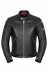 Classic black motorcycle leather jacket with CE Level 2 armor, ventilation panels, and removable thermal liner for durable riding protection