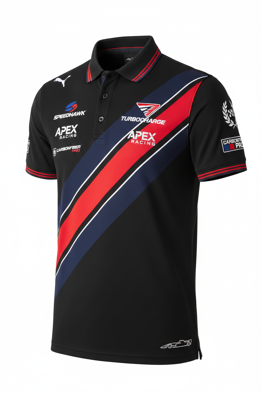 F1 Style Racing Polo Crimson Bull Edition - Race Blaze