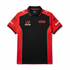Race Blaze F1 Team Racing Polo Shirt in black with embroidered logo, breathable fabric, and button collar