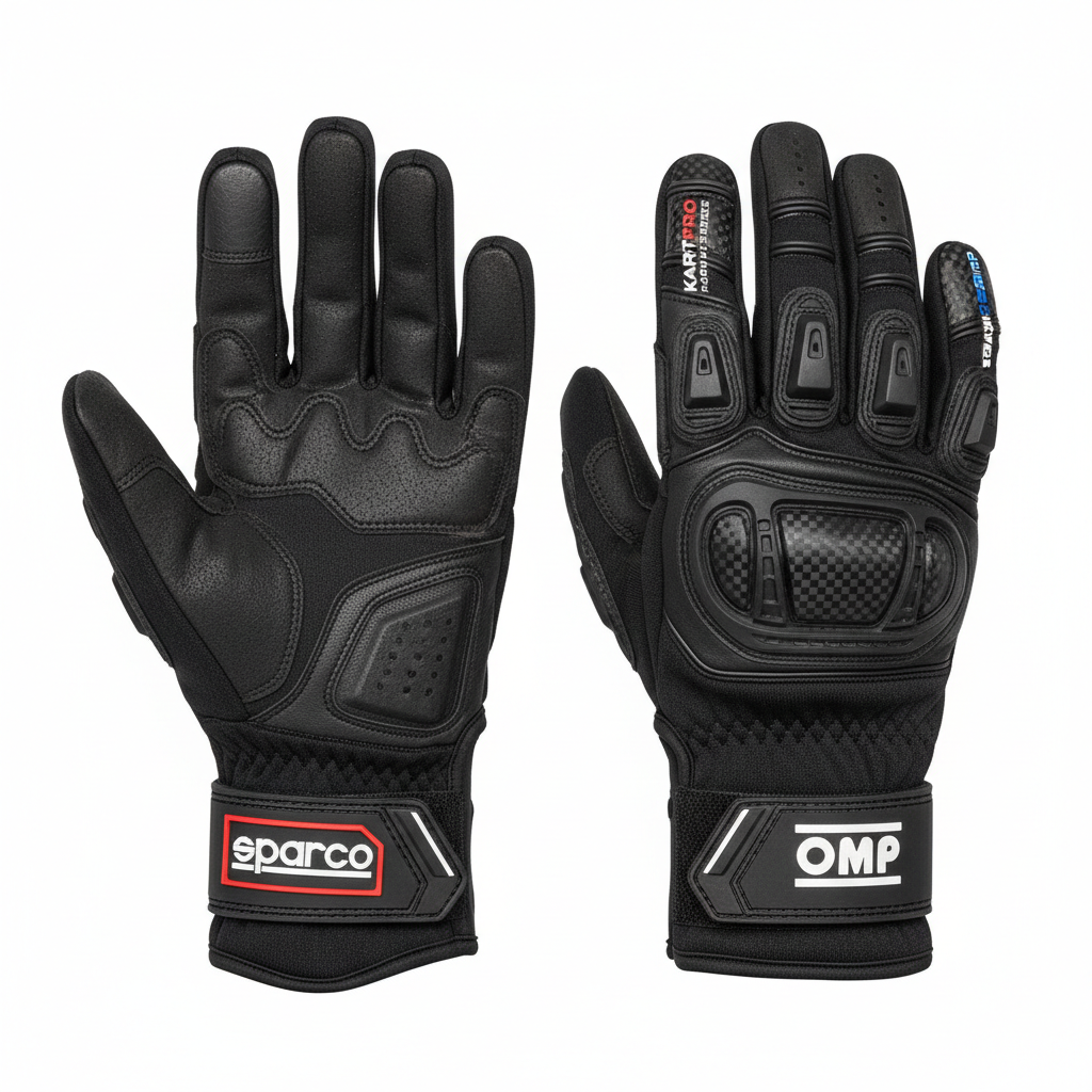 Karting racing gloves stealth black - Race Blaze