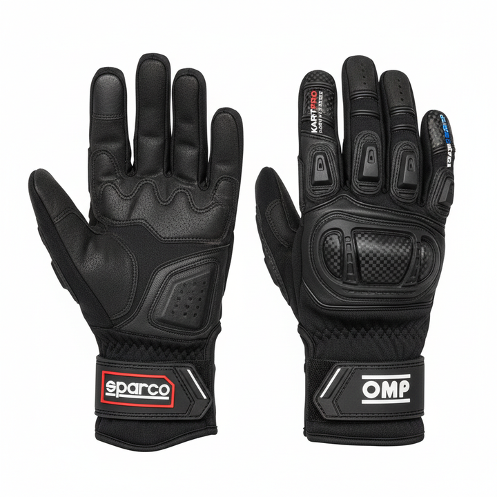Karting racing gloves stealth black - Race Blaze