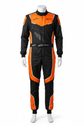 Black and orange Race Blaze Pro Racing Suit with aerodynamic fit and multi-zone padding for full-speed track protection