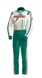 Italian Heritage Pro Karting Suit White Green front view