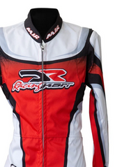 RacyKart Pro Karting Suit Red White upper detail