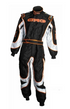 CRG Pro Karting Suit Black Silver Orange front view