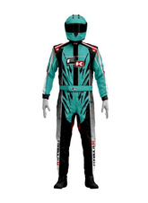 Formula K Pro Karting Suit Teal Black full body view